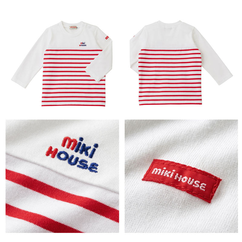 MK-NB004 - Mikihouse Stripe Print Tshirt (Red)