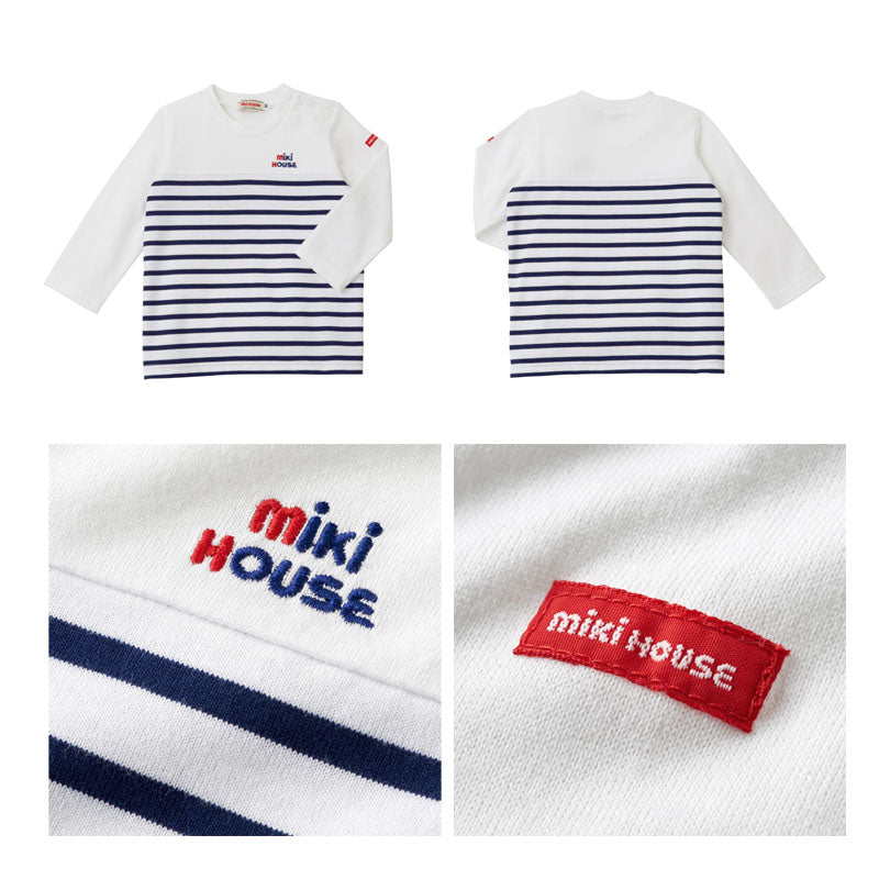 MK-NB005 - Mikihouse Stripe Print Tshirt (Blue)