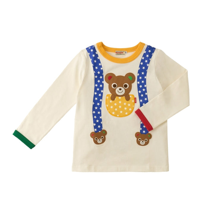 Mikihouse - Suspender Trompe-l'oeil Long-Sleeve T-Shirt Made in Japan Kids Baby Boys Girls - 80cm