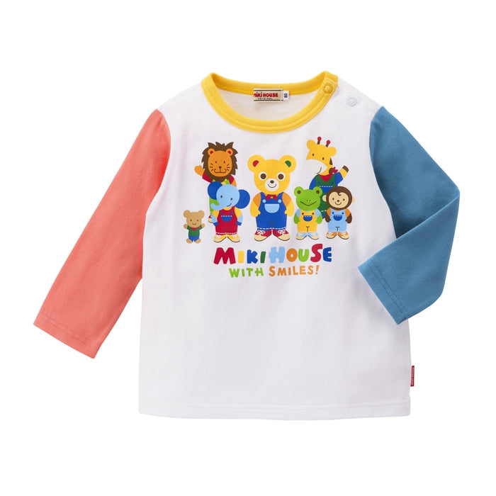 Mikihouse - Character Group Long-Sleeved T-Shirt, Made in Japan - 80cm