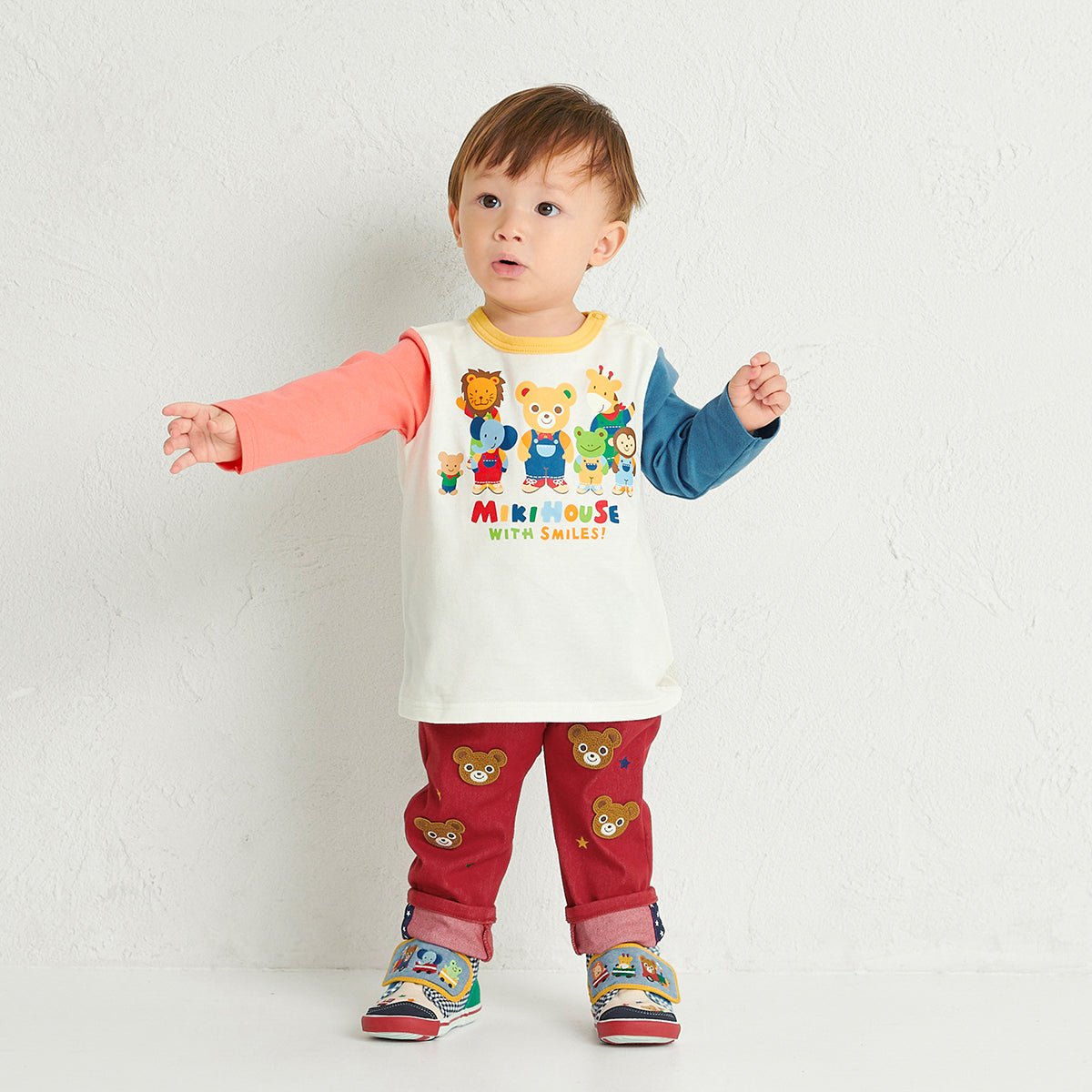 Mikihouse - Character Group Long-Sleeved T-Shirt, Made in Japan - 80cm