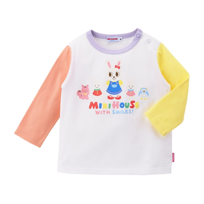 Mikihouse - Character Group Long-Sleeved T-Shirt, Made in Japan - 80cm-90cm