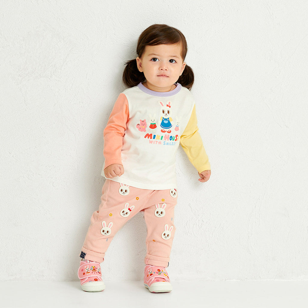 Mikihouse - Character Group Long-Sleeved T-Shirt, Made in Japan - 80cm-90cm