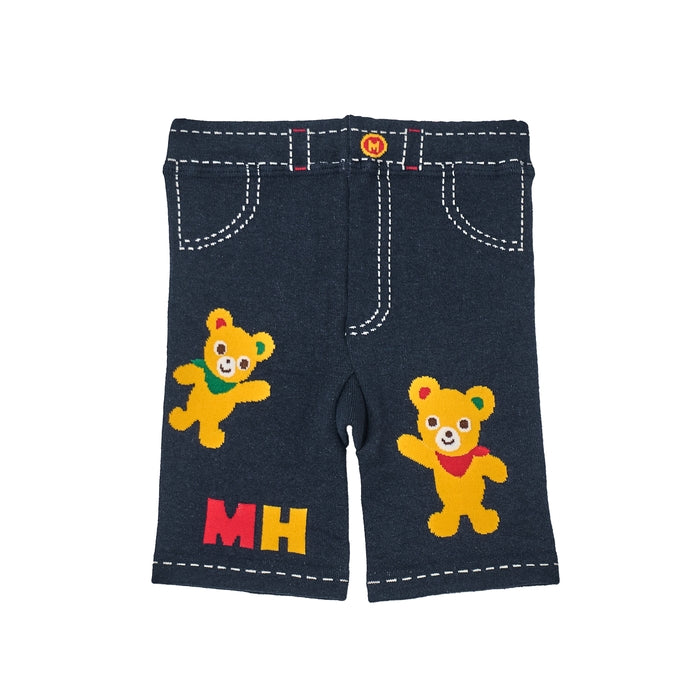 Mikihouse - Puchi & Usako 5-minute length leggings for boys and girls, made in Japan - 80-100cm