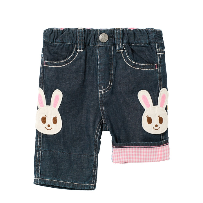 Mikihouse - Face Applique Roll Pants Kids Baby Boys Girls - 100-130cm