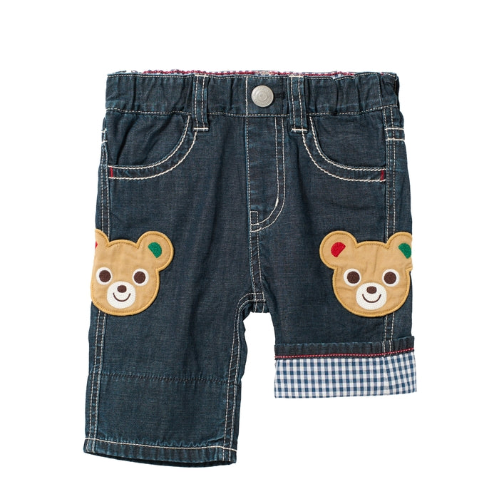 Mikihouse - Face Applique Roll Pants Kids Baby Boys Girls - 120-130cm