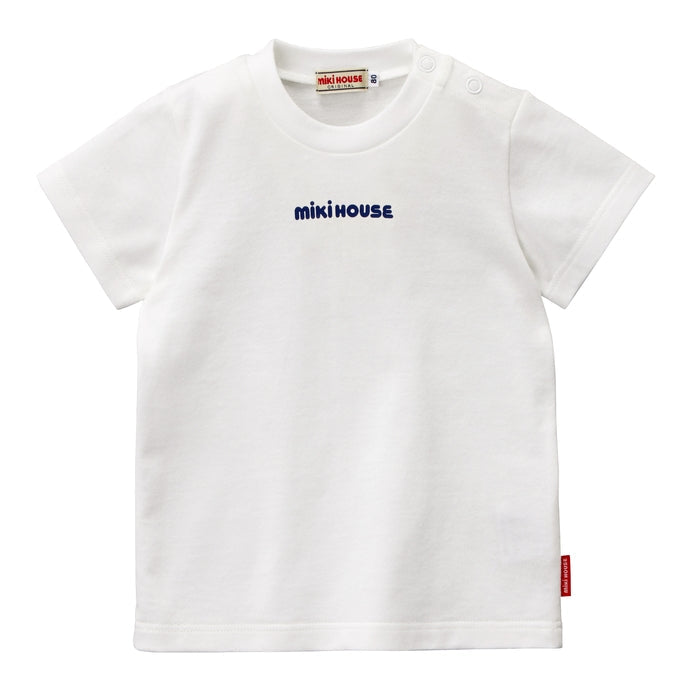 Mikihouse - Logo Print Simple Short-Sleeve T-Shirt Made in Japan Baby Kids Boys Girls - 80-150cm