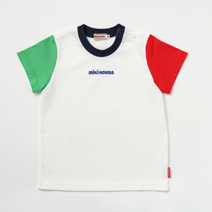 Mikihouse - Logo Print Simple Short-Sleeve T-Shirt Made in Japan Baby Kids Boys Girls - 110-150cm