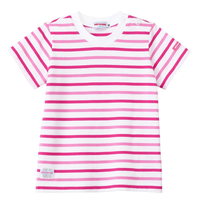 Mikihouse - Border Stripe T-Shirt Made in Japan Baby Kids Boys Girls - 100-150cm