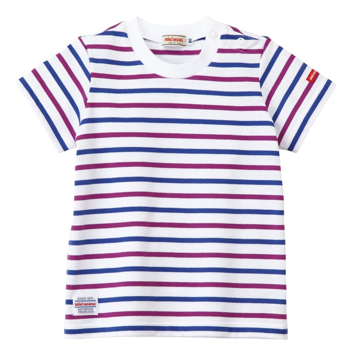 Mikihouse - Border Stripe T-Shirt Made in Japan Baby Kids Boys Girls - 90-130cm