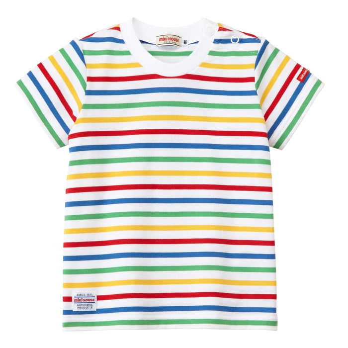 Mikihouse - Border Stripe T-Shirt Made in Japan Baby Kids Boys Girls - 100-150cm