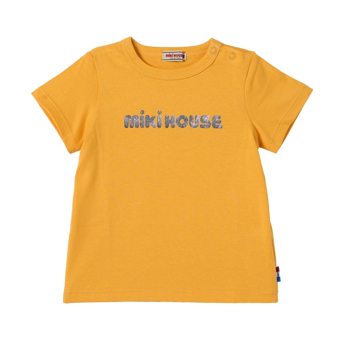Mikihouse - Glitter Logo Short-Sleeved T-Shirt Made in Japan Boys Girls Kids Baby Junior - 80-130cm