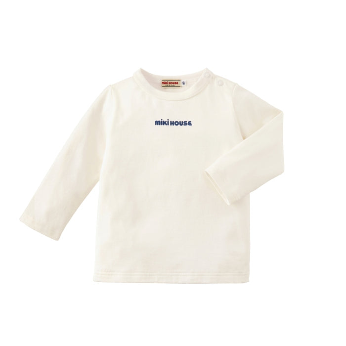 Mikihouse - Logo Print Long-Sleeve T-Shirt Made in Japan Baby Kids Boys Girls - 90-150cm