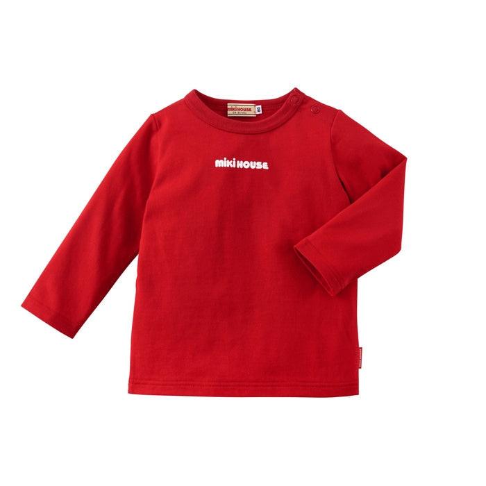 Mikihouse - Logo Print Long-Sleeve T-Shirt Made in Japan Baby Kids Boys Girls - 100-150cm