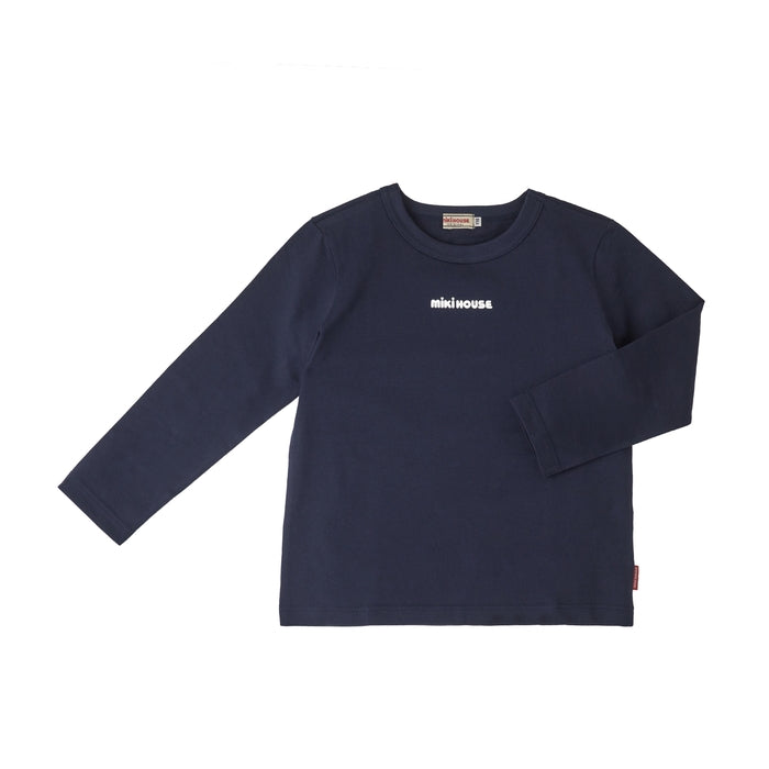 Mikihouse - Logo Print Long-Sleeve T-Shirt Made in Japan Baby Kids Boys Girls - 80-140cm