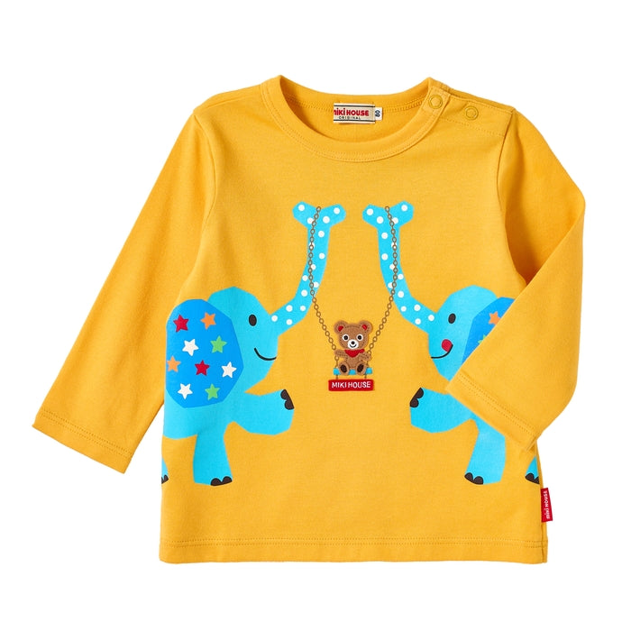 Mikihouse - Pucci, Usako and Animal Long-Sleeved T-Shirt, Made in Japan - 80cm-130cm