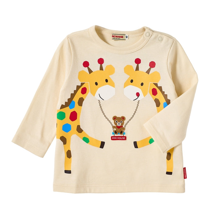 Mikihouse - Pucci, Usako and Animal Long-Sleeved T-Shirt, Made in Japan - 80cm-130cm