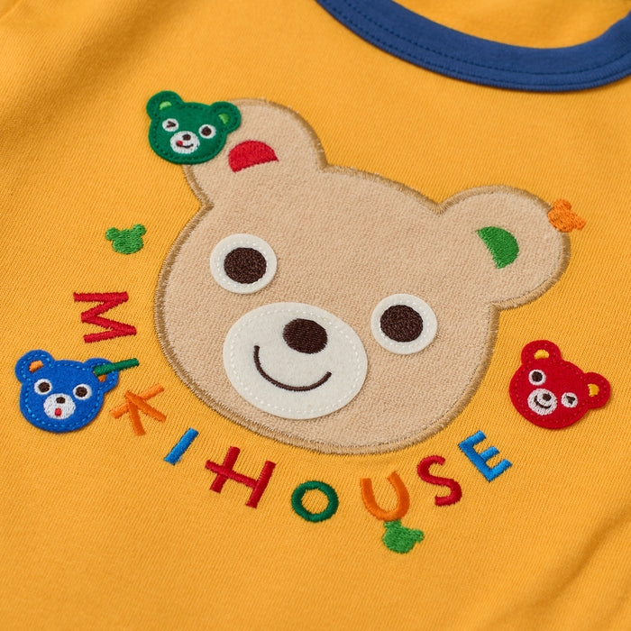 Mikihouse - Pucci Face Patch Long-Sleeved T-Shirt, Made in Japan - 90cm-130cm