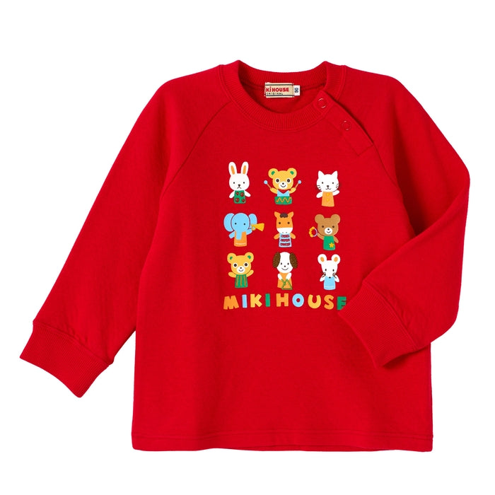 Mikihouse - Finger Puppet Character Long-Sleeved T-Shirt, Made in Japan - 90cm-120cm