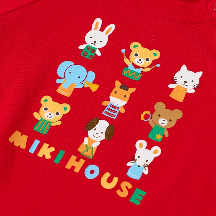 Mikihouse - Finger Puppet Character Long-Sleeved T-Shirt, Made in Japan - 90cm-120cm