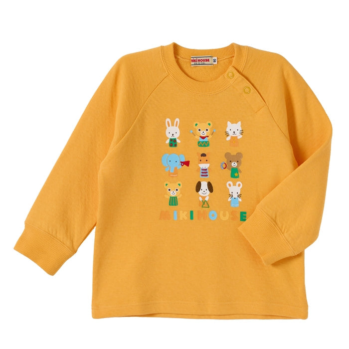 Mikihouse - Finger Puppet Character Long-Sleeved T-Shirt, Made in Japan - 90cm-120cm