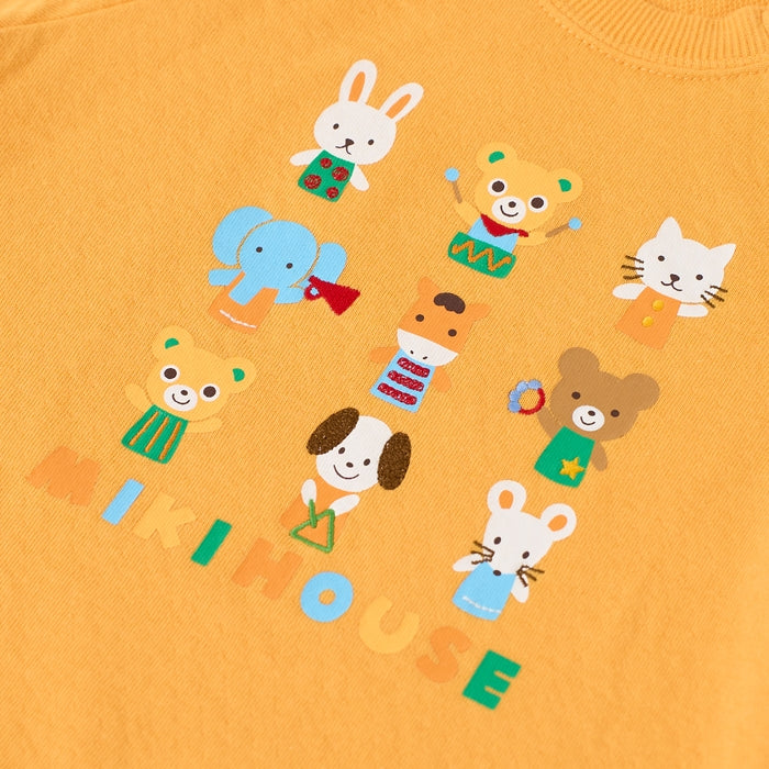 Mikihouse - Finger Puppet Character Long-Sleeved T-Shirt, Made in Japan - 90cm-120cm