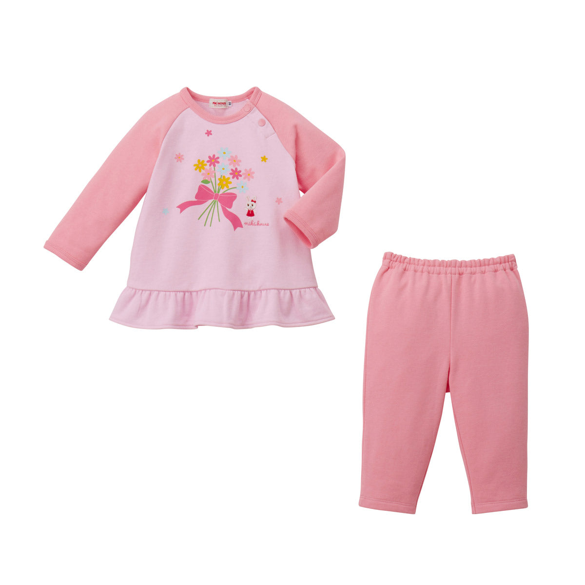 MIKI HOUSE Bunny Floral Long-Sleeve Pajamas no-3256