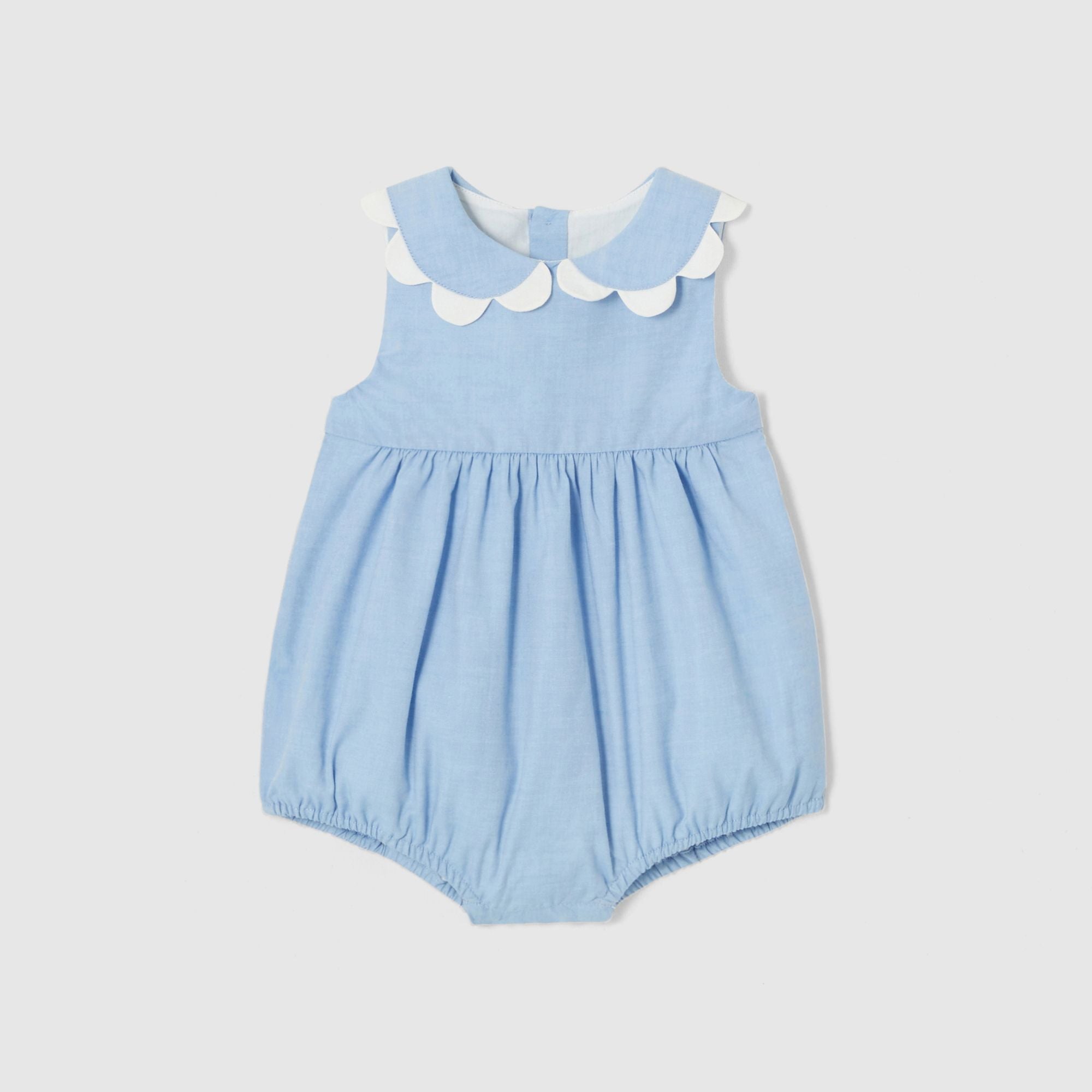JC-NG146 - Jacadi Newborn girl fil-a-fil romper
