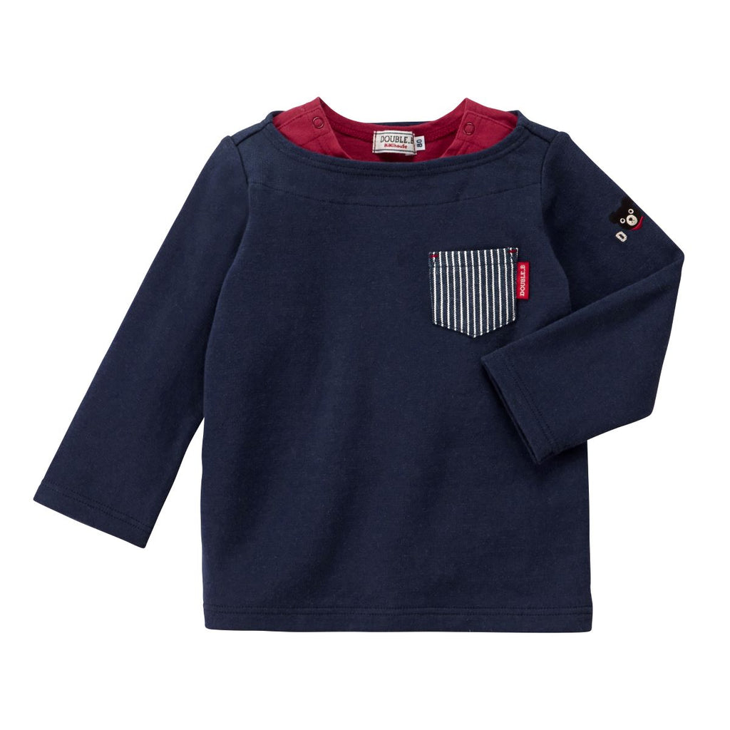 MIKI HOUSE Double B Denim Long-Sleeve T-shirt no-3282