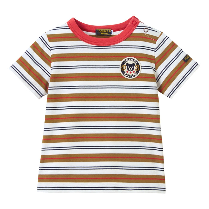 Double B - Striped Short-sleeve T-shirt - 100-120cm