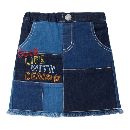 Double B - Denim Patchwork Skirt - S (100-110cm)