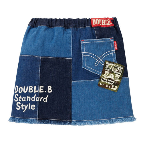 Double B - Denim Patchwork Skirt - S (100-110cm)