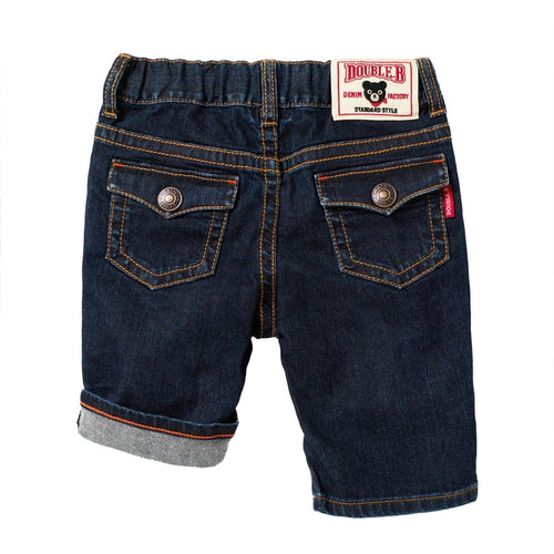 Double B - B-kun Embroidered Denim Half Pants Boys Kids Baby - 90-130cm