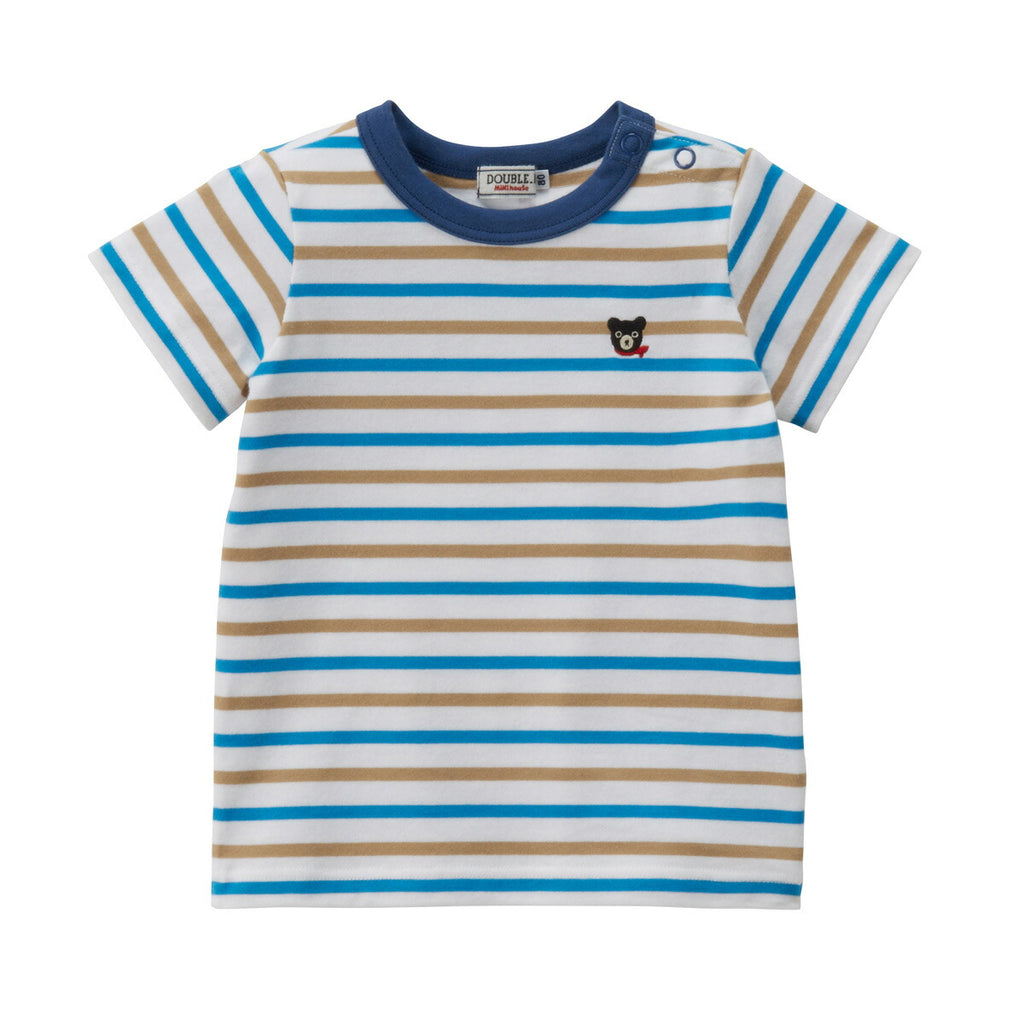 MIKI HOUSE Double B Striped Short-Sleeve T-shirt no-3136