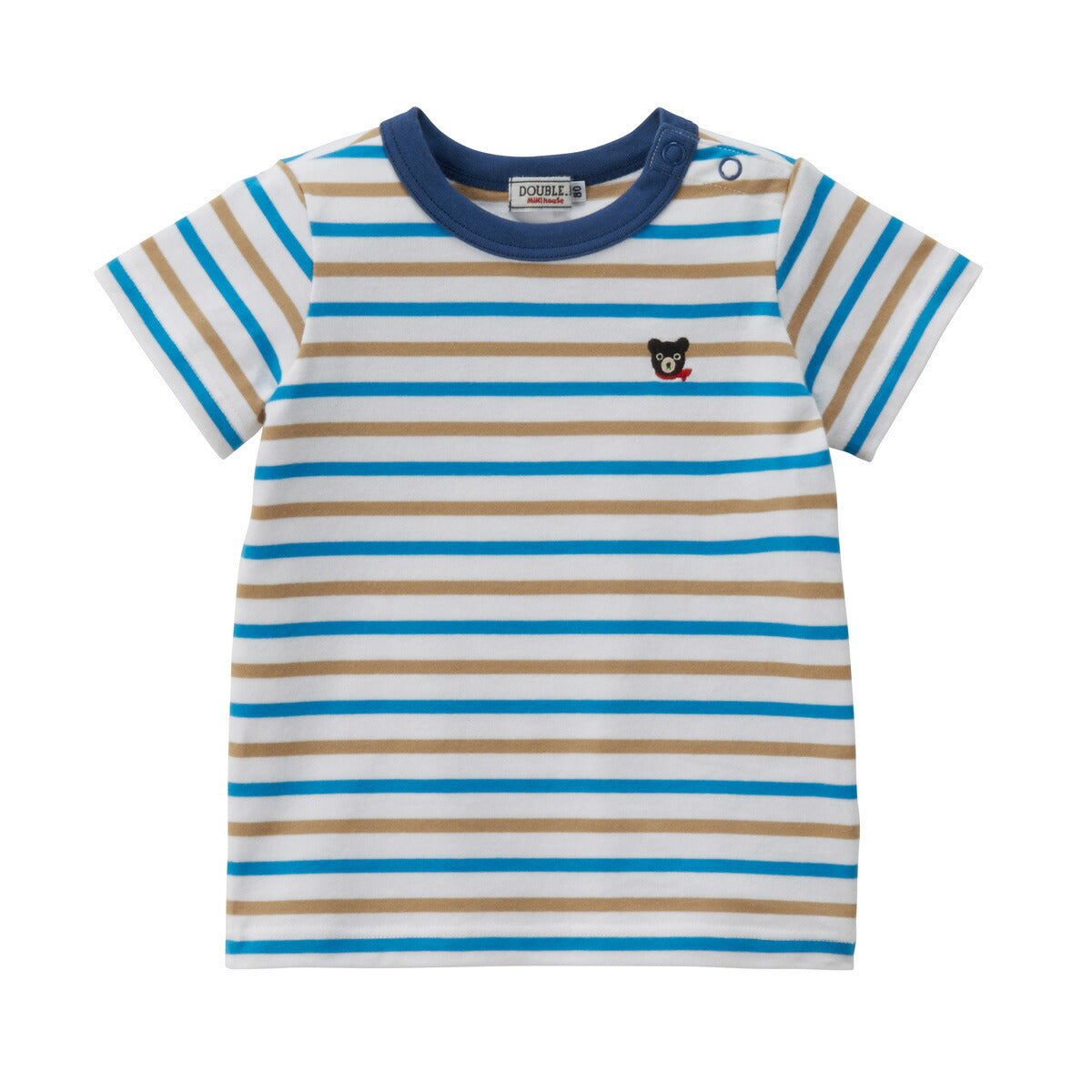 MIKI HOUSE Double B Striped Short-Sleeve T-shirt no-3136