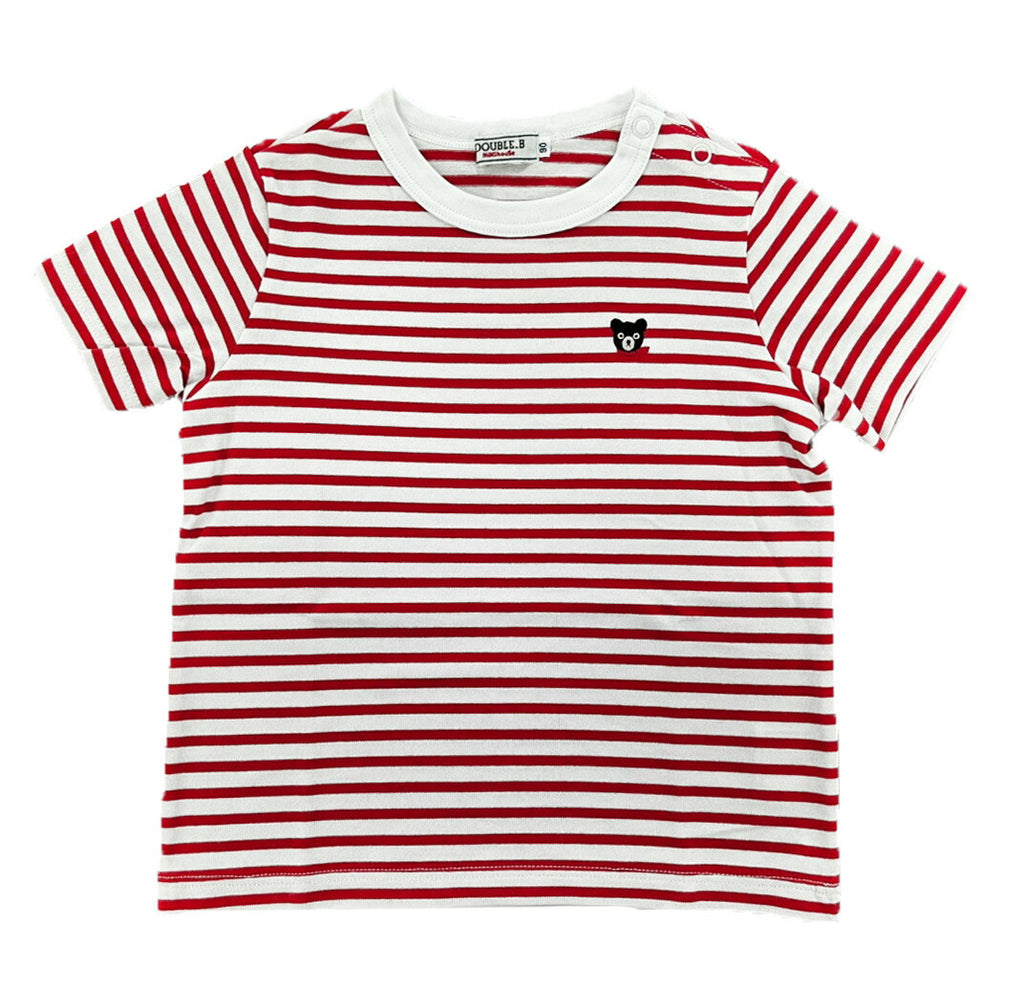 MIKI HOUSE Double B Striped Short-Sleeve T-shirt no-3136