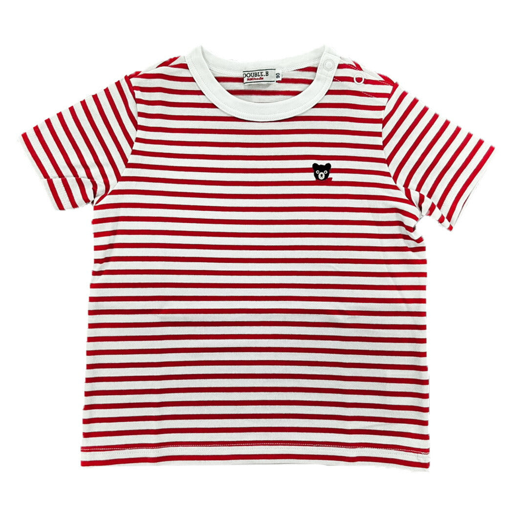 MIKI HOUSE Double B Striped Short-Sleeve T-shirt no-3136