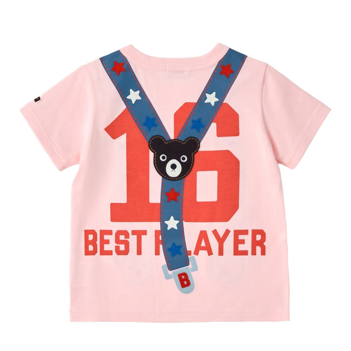 Double B - Suspender Print Short-Sleeved T-Shirt, Made in Japan - 90cm-130cm