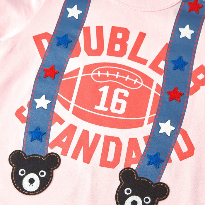 Double B - Suspender Print Short-Sleeved T-Shirt, Made in Japan - 90cm-130cm