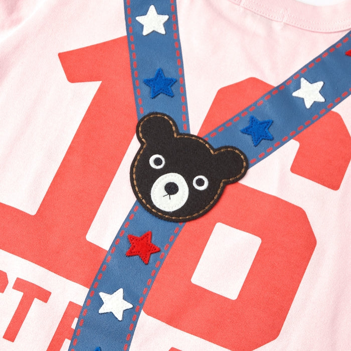 Double B - Suspender Print Short-Sleeved T-Shirt, Made in Japan - 90cm-130cm