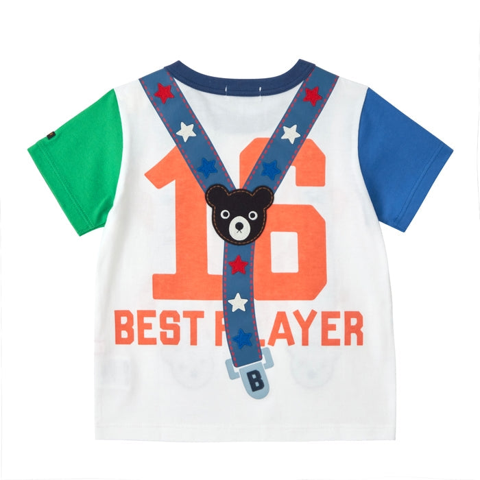 Double B - Suspender Print Short-Sleeved T-Shirt, Made in Japan - 90cm-130cm