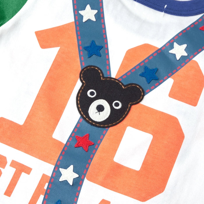 Double B - Suspender Print Short-Sleeved T-Shirt, Made in Japan - 90cm-130cm