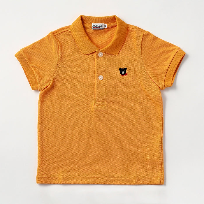 Double B - Polo Shirt with Black Bear Embroidery on Chest Made in Japan Baby Kids Junior Boys Girls - 90-130cm