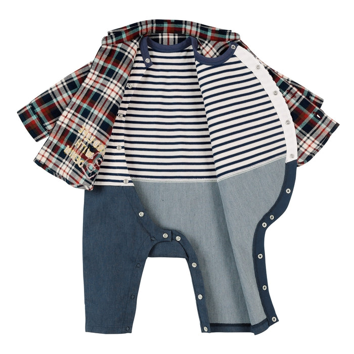 Double B - Layered-look Coverall - 70-80cm