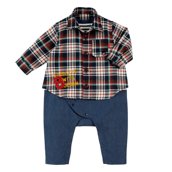 Double B - Layered-look Coverall - 70-80cm