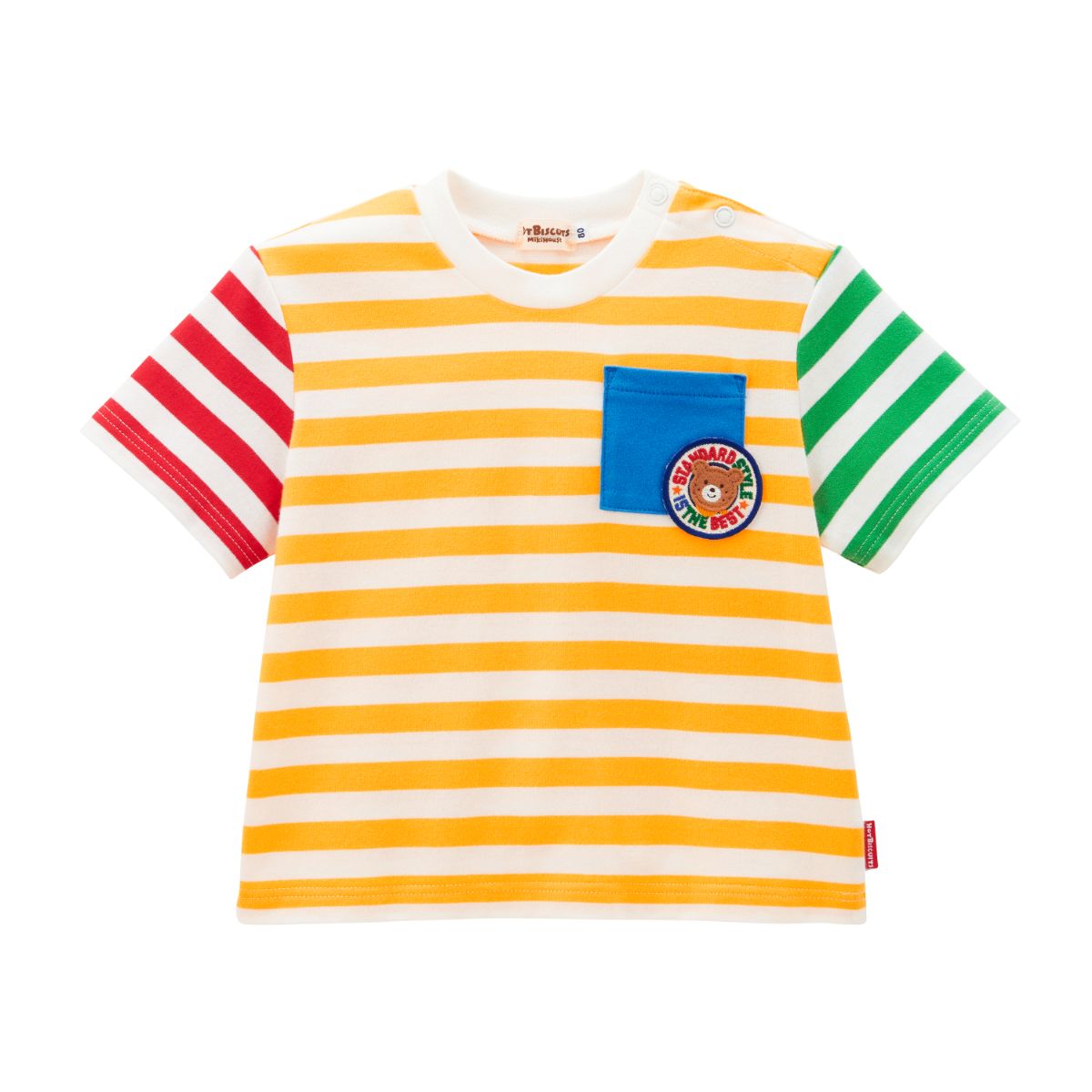 MIKI HOUSE Hot Biscuits Striped Short-Sleeve T-shirt no-3563