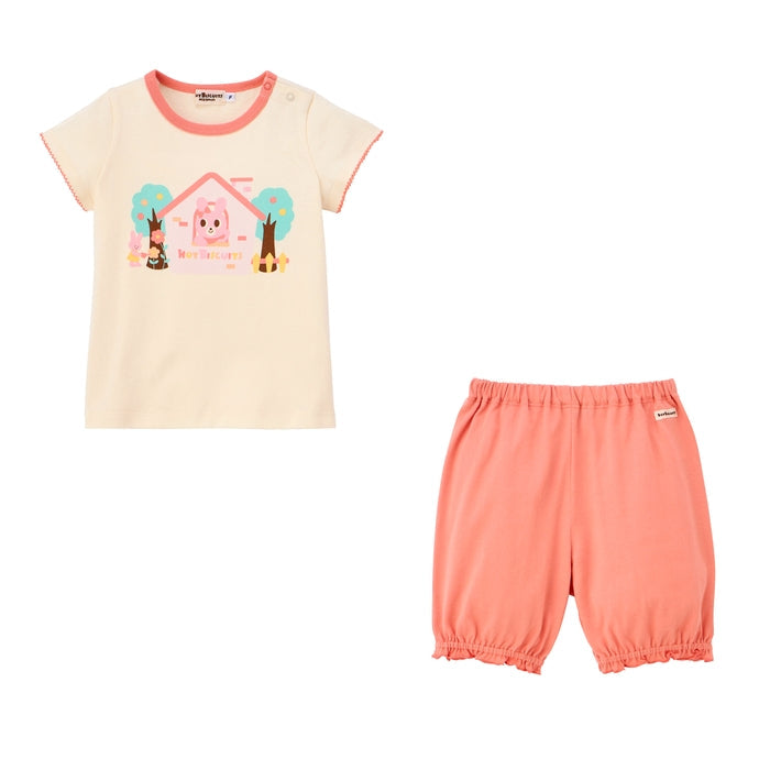 Hot Biscuit - Dusty Color Short-Sleeved T-Shirt Set Girls Baby - free(70~80cm