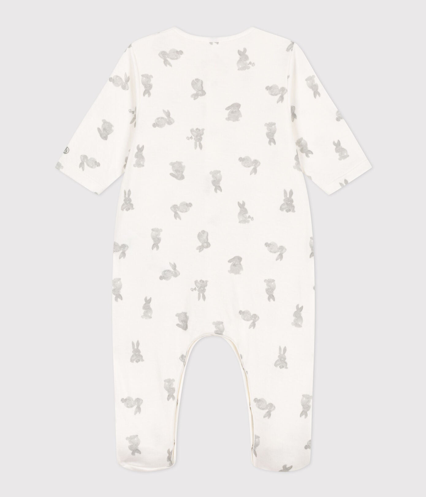 PB-NG024 - Petit Bateau Baby Tubique Pyjamas Bunny Print (White / Grey)