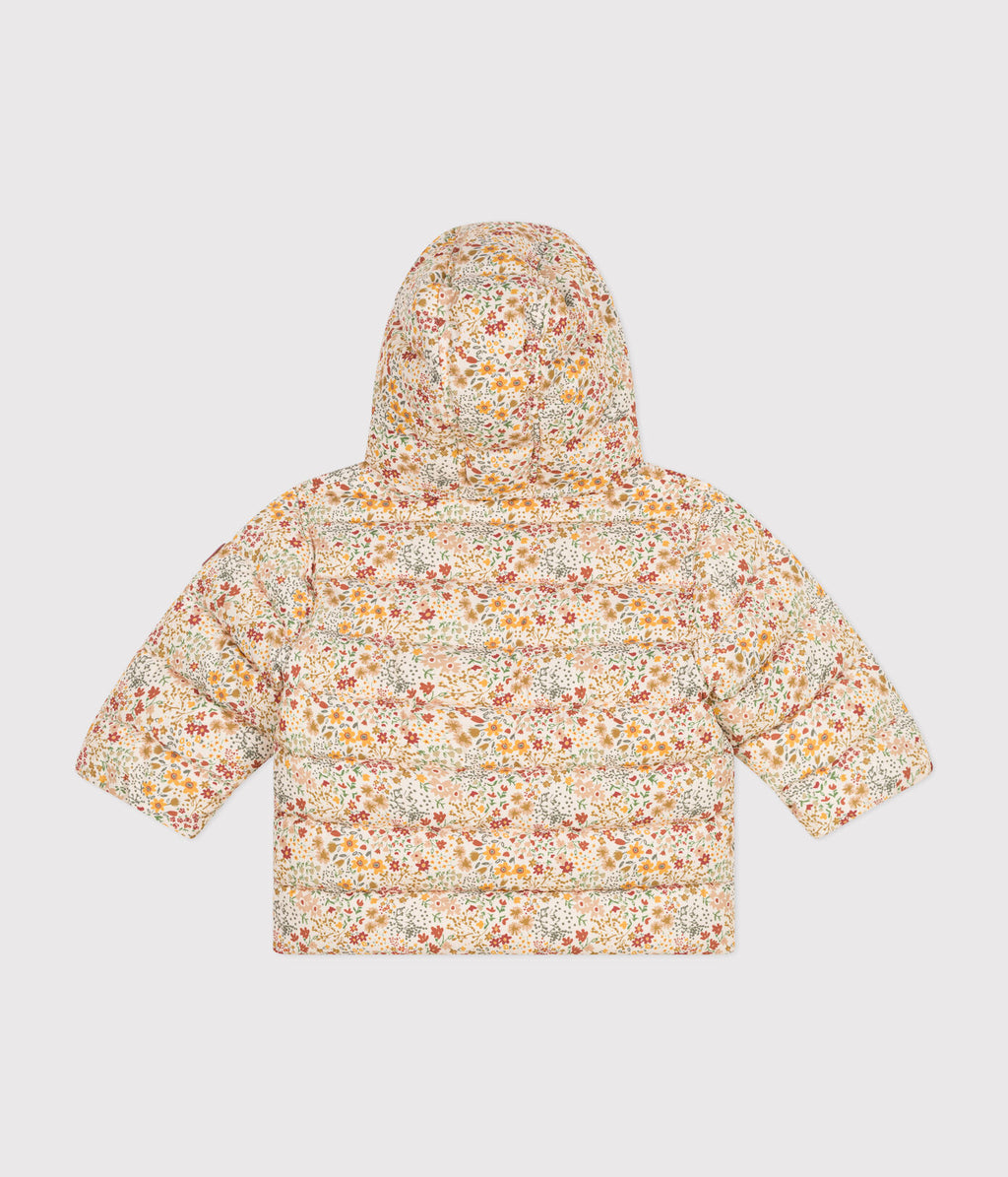 PB-NG010 - Petit Bateau Baby Hooded Floral Print Puffer Jacket