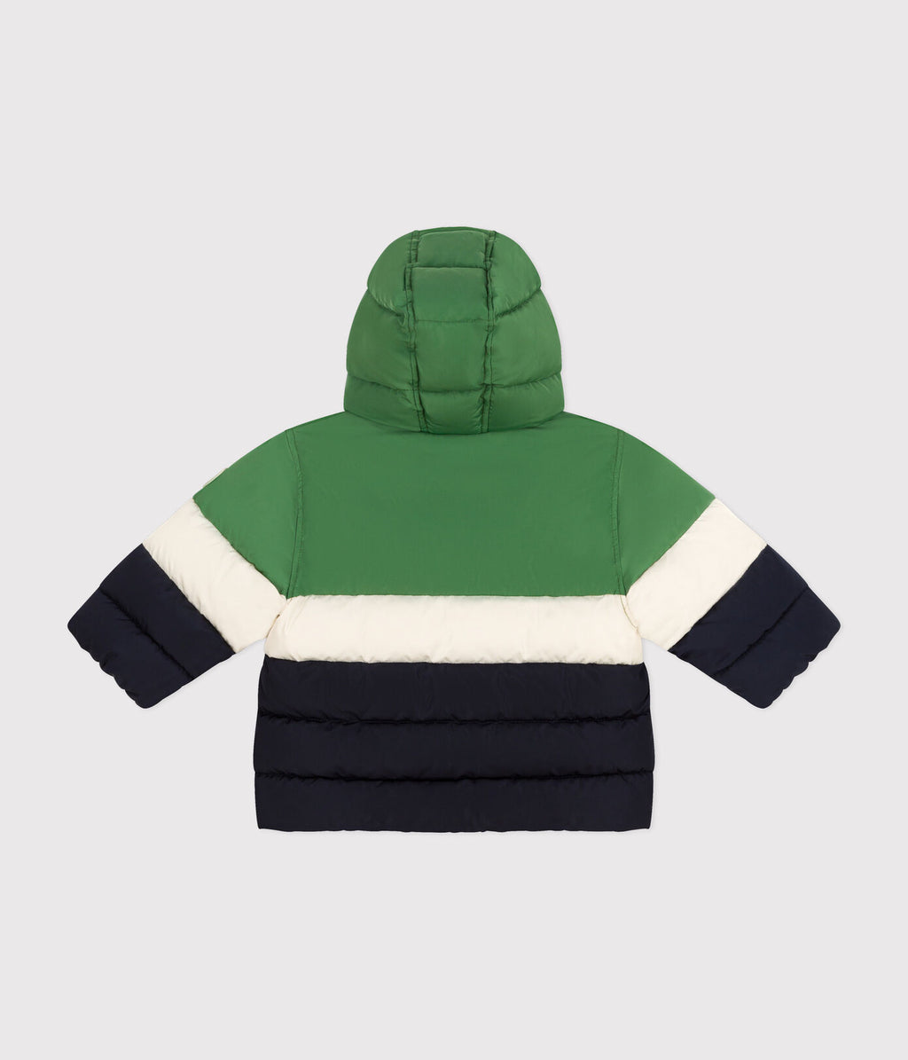 PB-NB021 - Petit Bateau Baby Colour Block Hooded Puffer Jacket